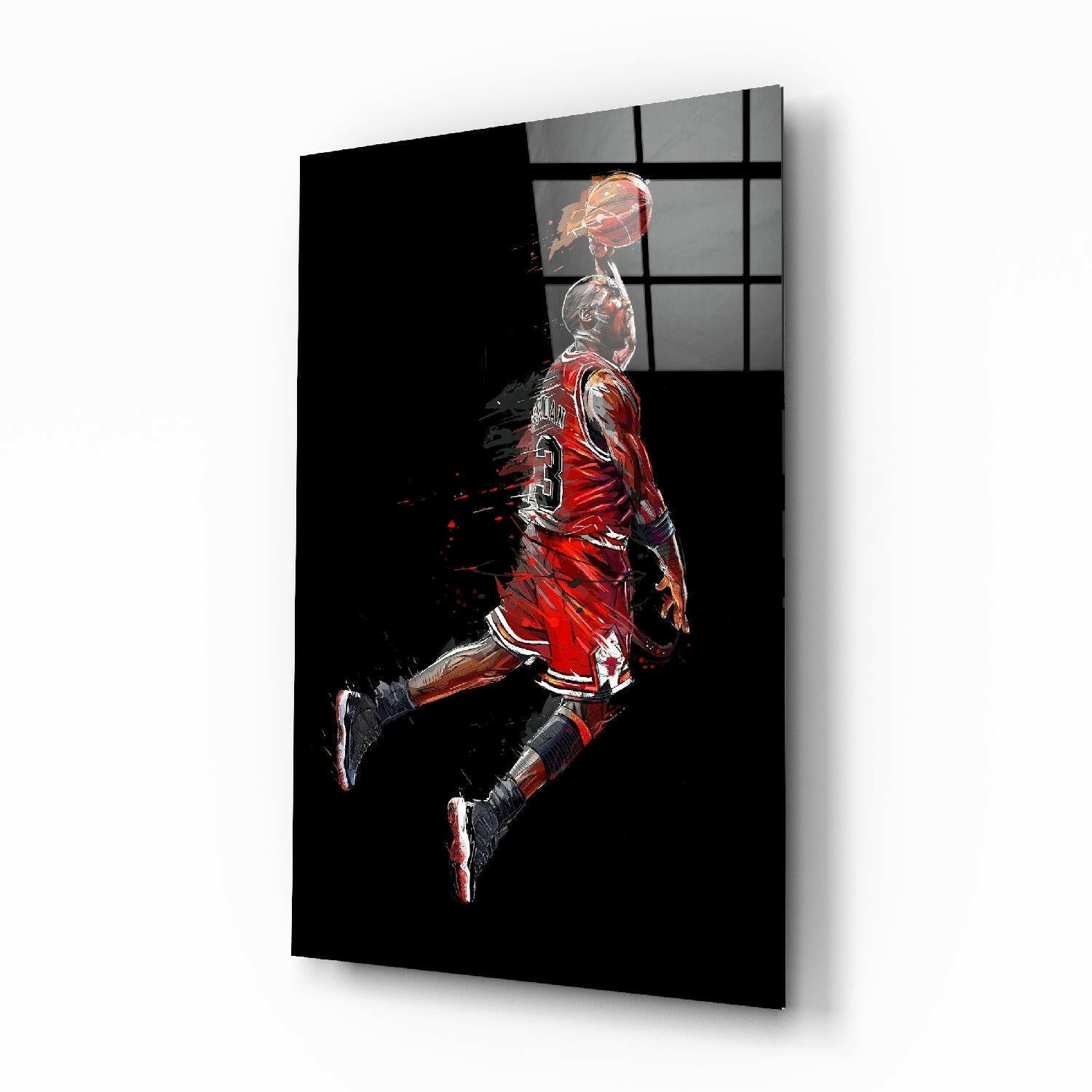 Michael Jordan Glass Wall Art.