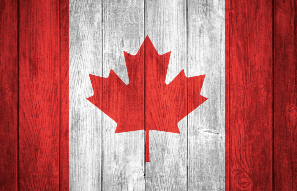 Flag of Canada Glass Wall Art