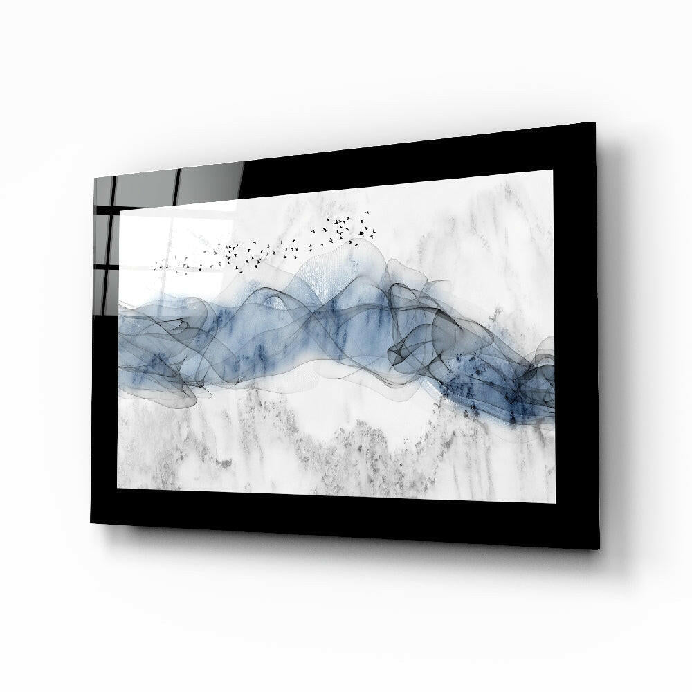 Blue Nebula Glass Wall Art.