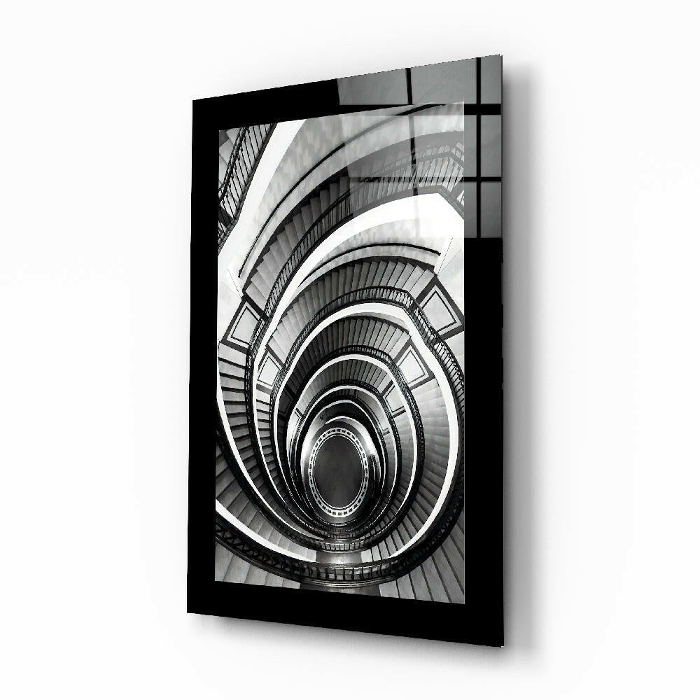 Spiral Stairs Glass Wall Art.