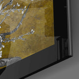 Gold Almond Flowers Glass Wall Art.