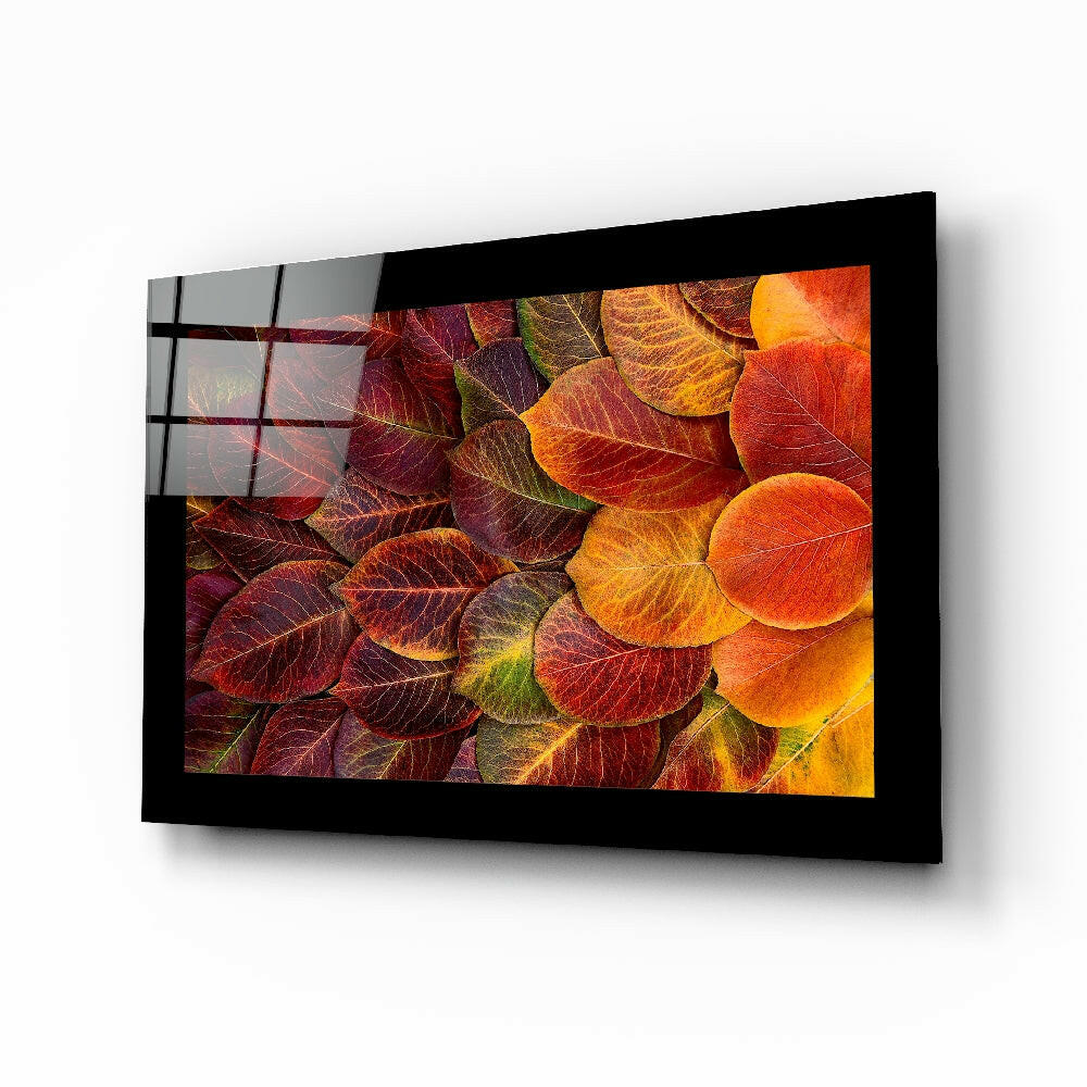Autumn Leaves Glass Wall Art.