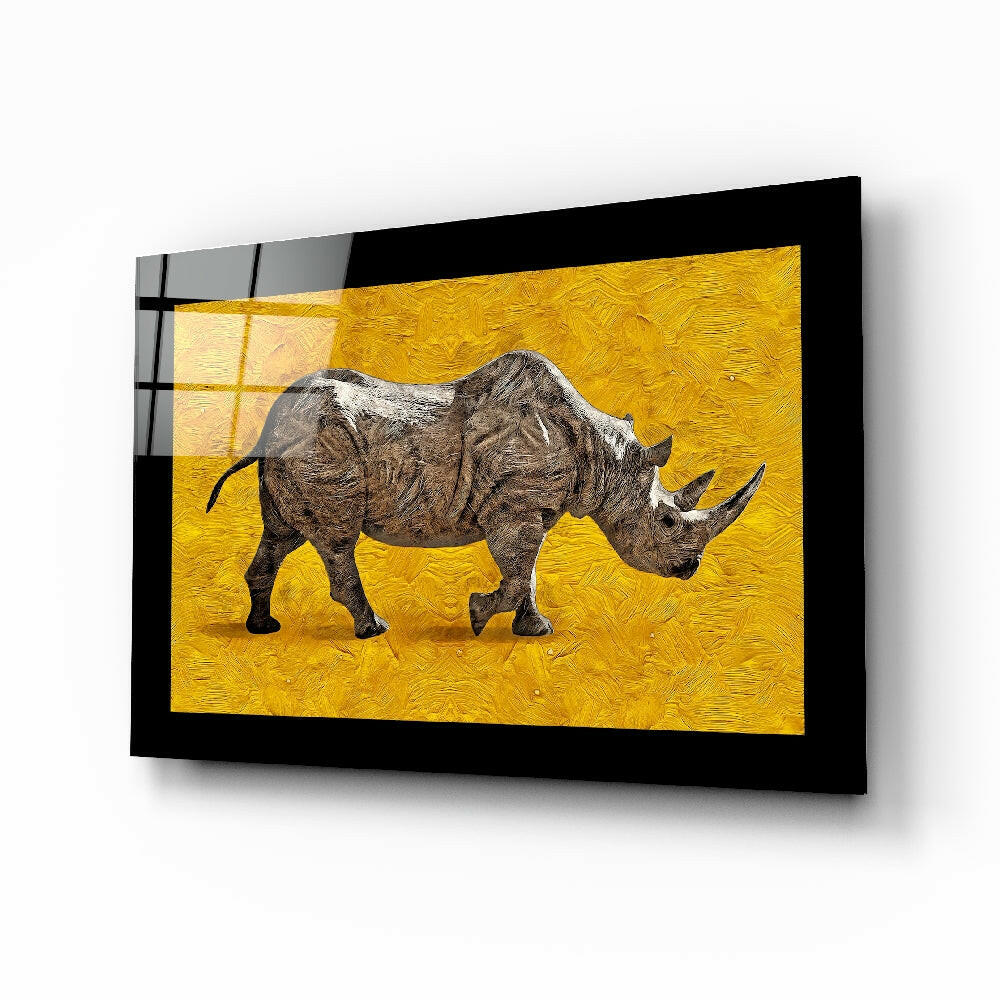 Rhino Glass Wall Art.
