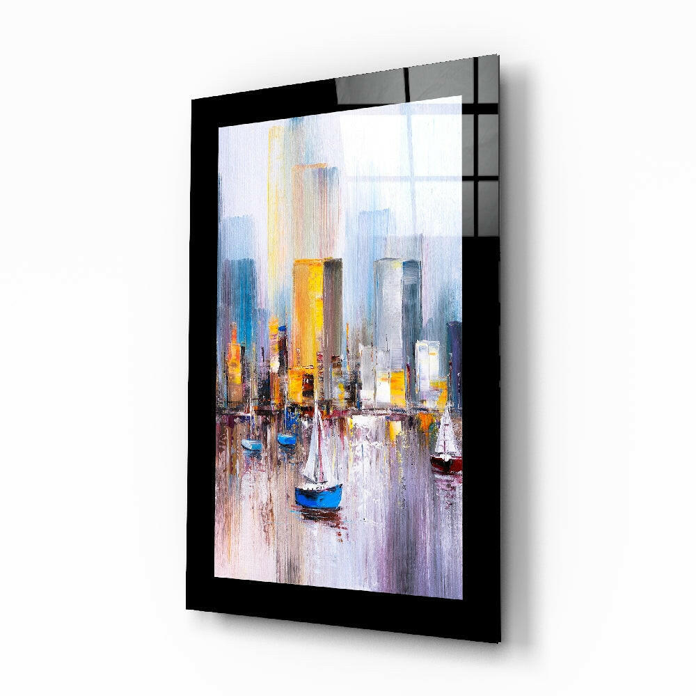Sailboats Glass Wall Art.