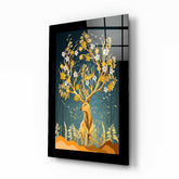 Golden Deer Glass Wall Art.