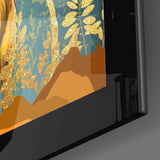 Golden Deer Glass Wall Art.