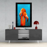 Flamingos Glass Wall Art.
