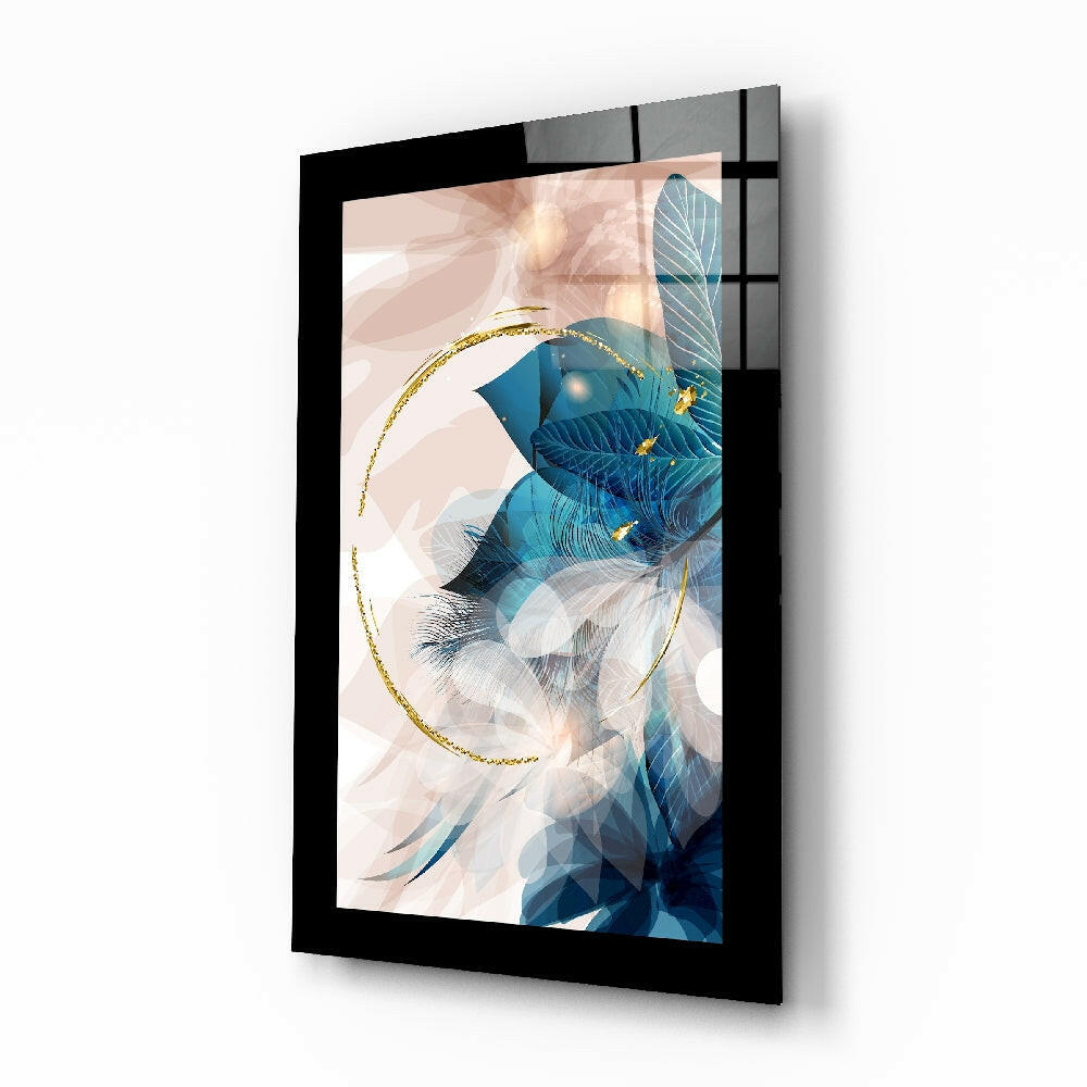 Abstract Leaf Glass Wall Art.