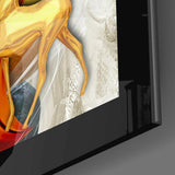 Red Gold Deer Glass Wall Art.