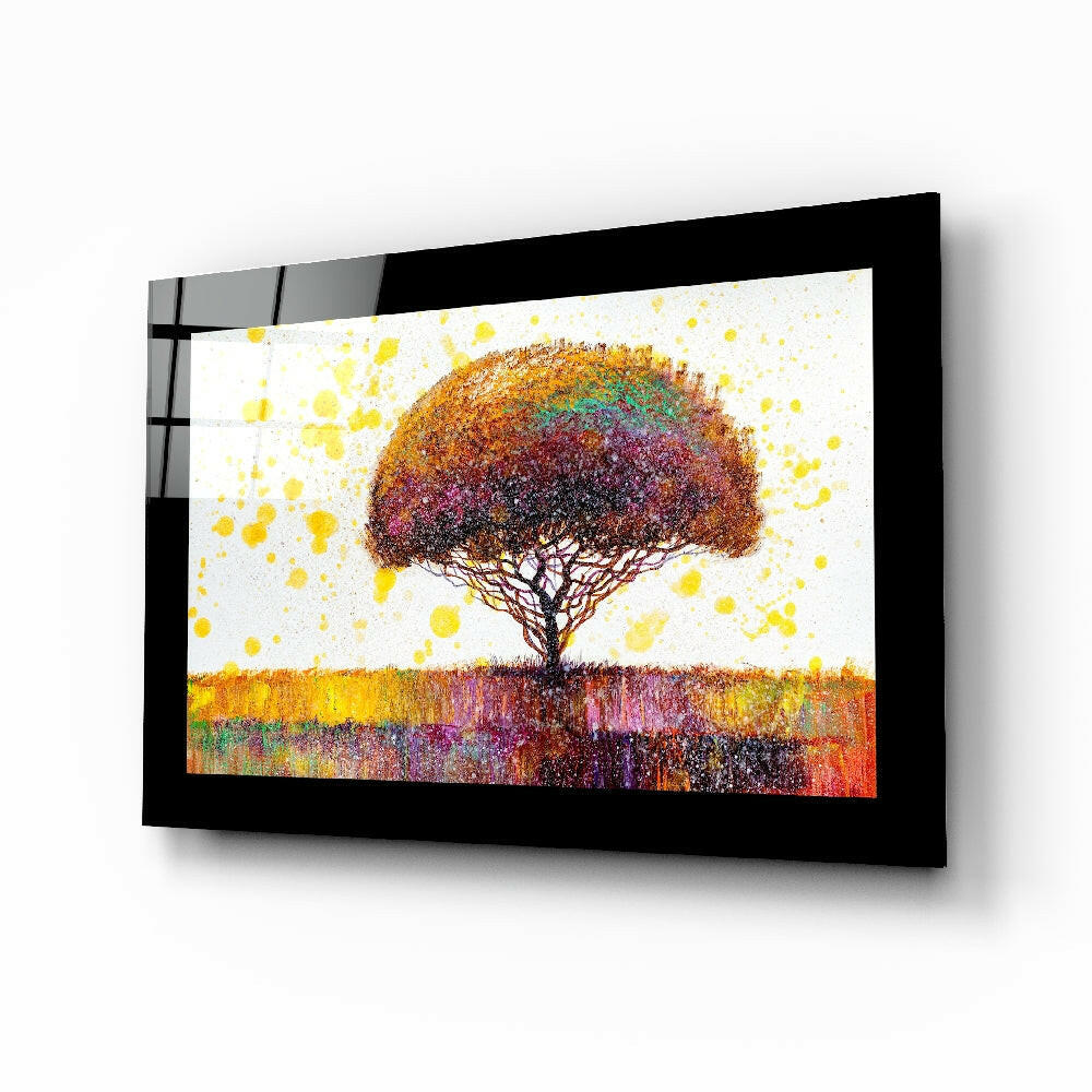 Colorful Dream Tree Glass Wall Art.