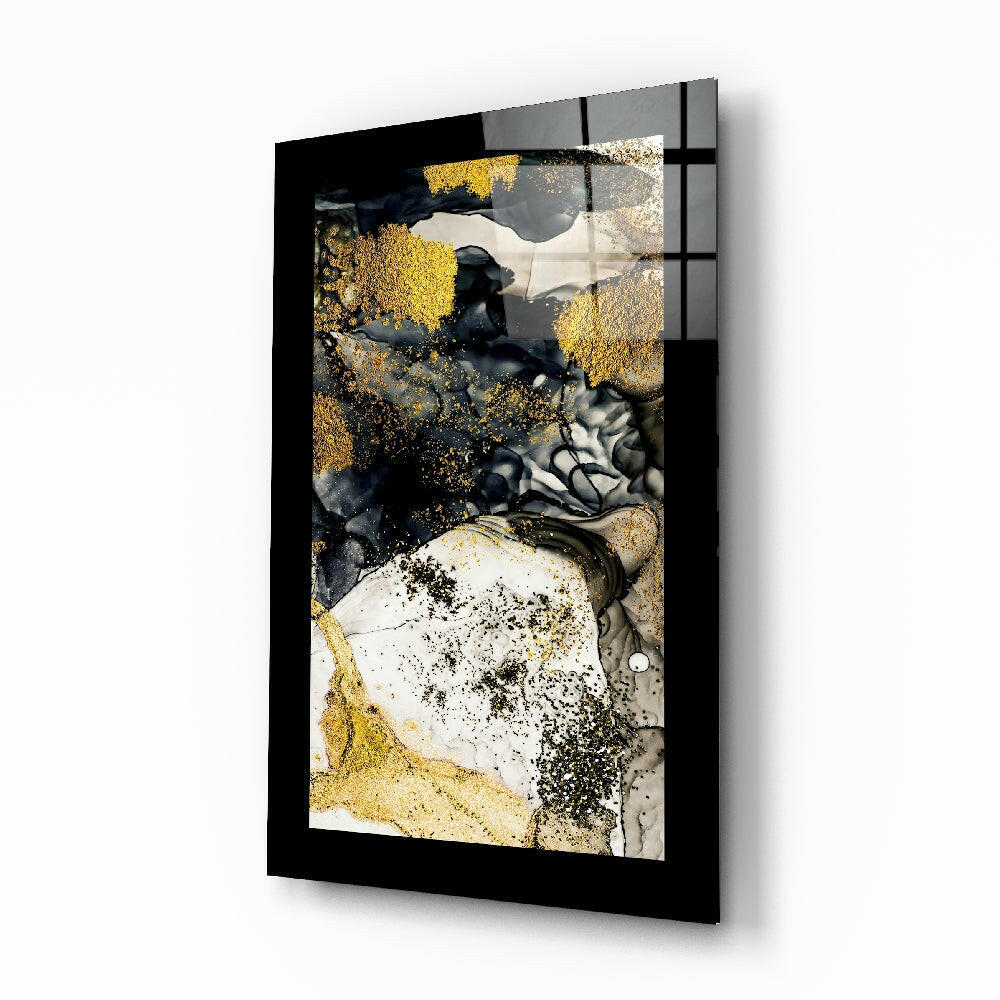 Gold Powder Graphite Glass Wall Art.