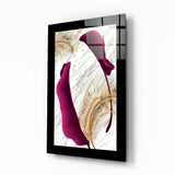 Harmonious Purple Leaf Glass Wall Art.