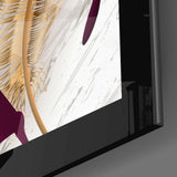 Harmonious Purple Leaf Glass Wall Art.