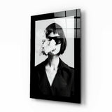 Smoke and Woman Glass Wall Art.