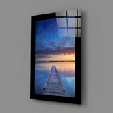 Sunset on the Dock Glass Wall Art.