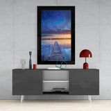 Sunset on the Dock Glass Wall Art.