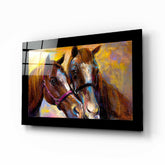 Farm Horses Glass Wall Art.