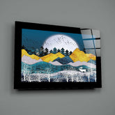 Golden Mountains Glass Wall Art.