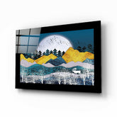 Golden Mountains Glass Wall Art.