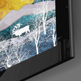 Golden Mountains Glass Wall Art.