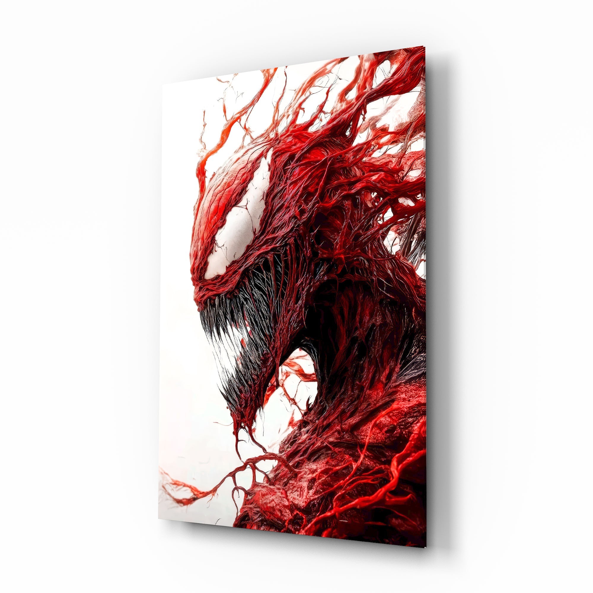 Venom's Sinister Presence Glass Wall Art