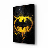 Batman Logo Splash Glass Wall Art