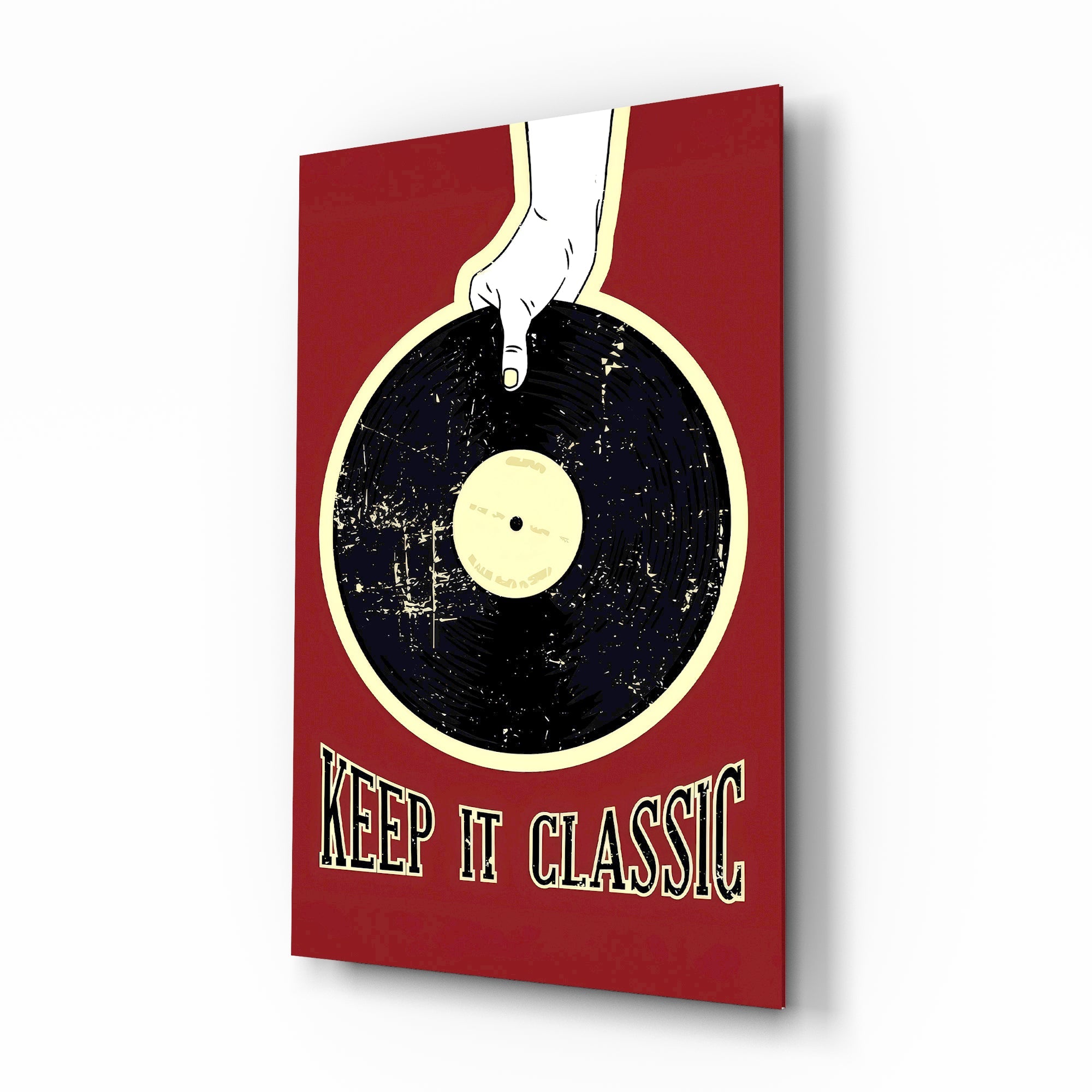 Classic Vinyl Record Glass Wall Art