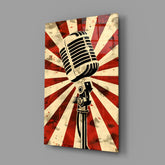 Vocal Icon Microphone Glass Wall Art