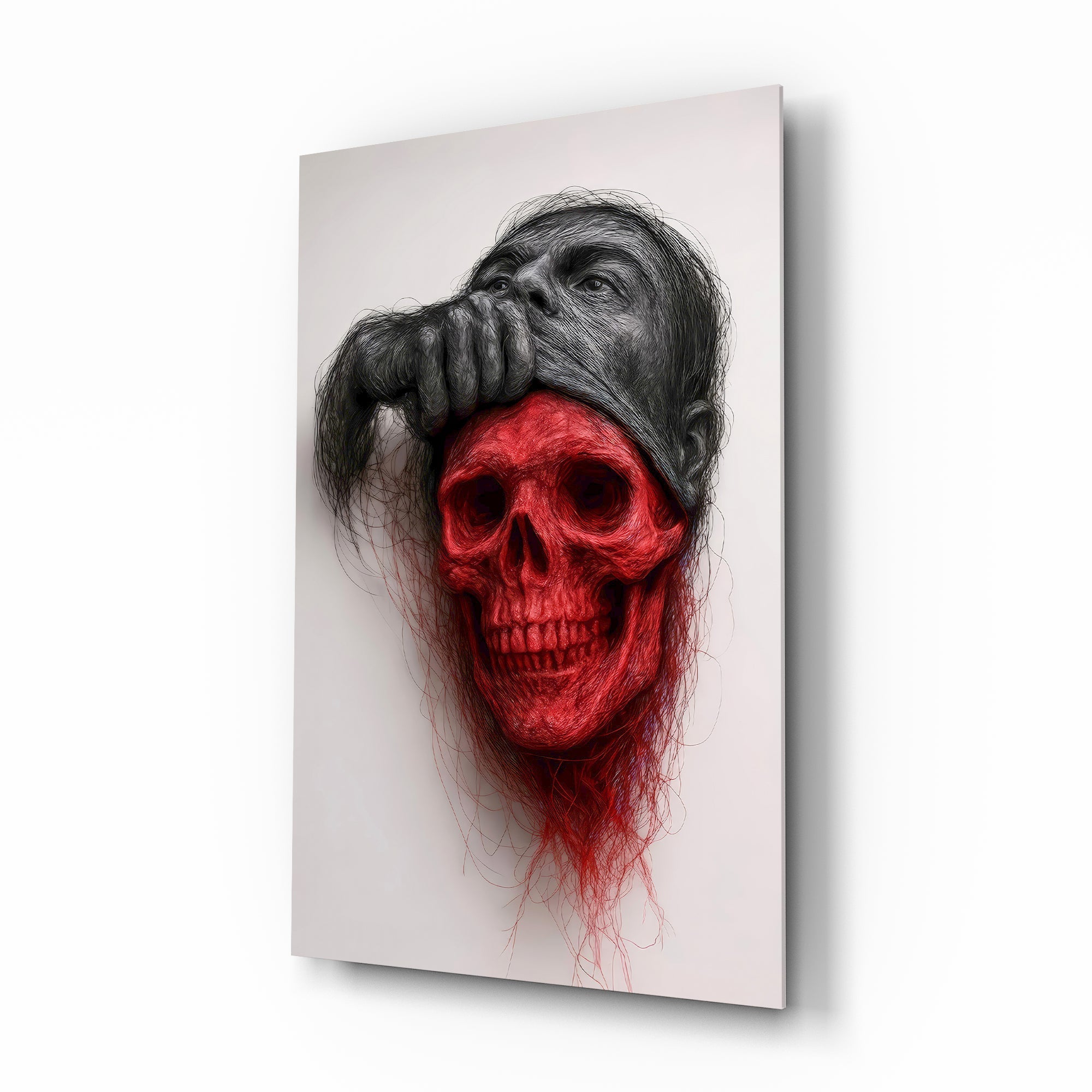 Ethereal Skull Glass Wall Art