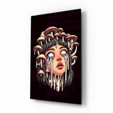 Mushroom Head Glass Wall Art