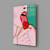 Pop Tongue Kiss Glass Wall Art