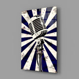 Vocal Icon Microphone Glass Wall Art