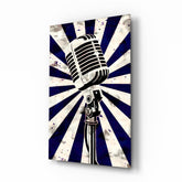Vocal Icon Microphone Glass Wall Art