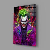 Joker's Chaos Glass Wall Art
