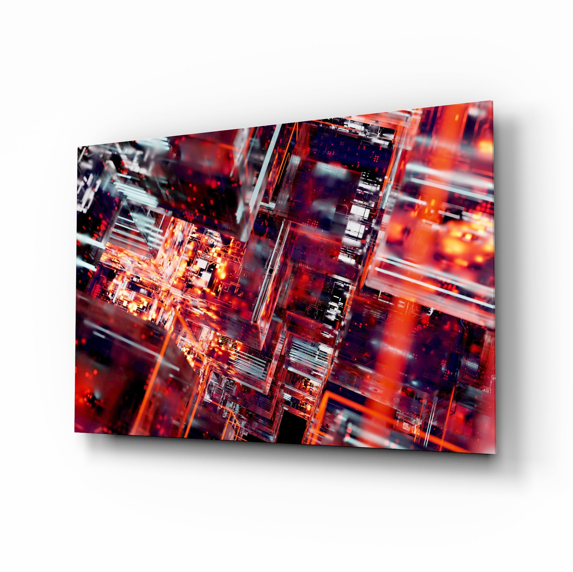 Cyber Grid Glass Wall Art