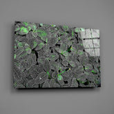 Luminous Leaf Veins Glass Wall Art
