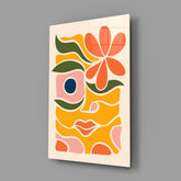 Abstract Floral Glass Wall Art