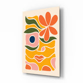 Abstract Floral Glass Wall Art
