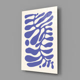Elegant Navy Blue Abstract Swirls Glass Wall Art
