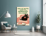 Approved by the Cat Glass Wall Art