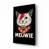 Meowie Bowie Cat Glass Wall Art