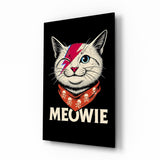 Meowie Bowie Cat Glass Wall Art