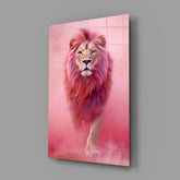 Elegant Red Lion Glass Wall Art