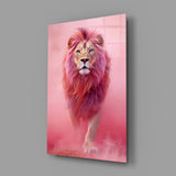 Elegant Red Lion Glass Wall Art