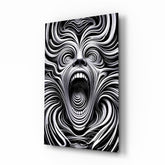 Spiral Scream Glass Wall Art