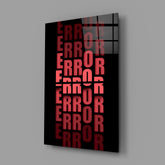 Error Red Alert Glass Wall Art