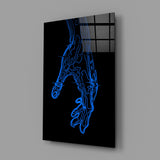 Fluid Blue Hand Silhouette Glass Wall Art