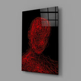 Red Tangle Portrait Glass Wall Art