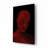 Red Tangle Portrait Glass Wall Art