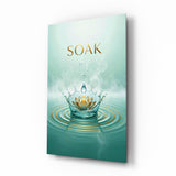 Soak Golden Lotus Water Crown Glass Wall Art